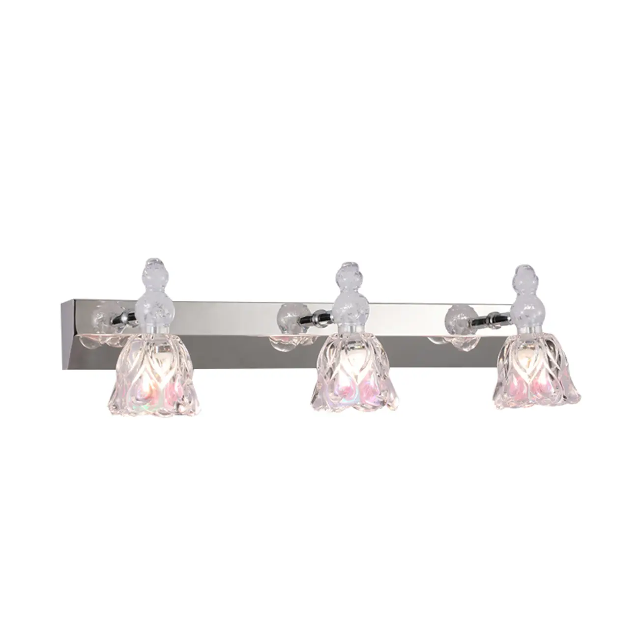 Glam Dome Vanity Light with Stainless Glass Shades Image - 10 | homeyfad