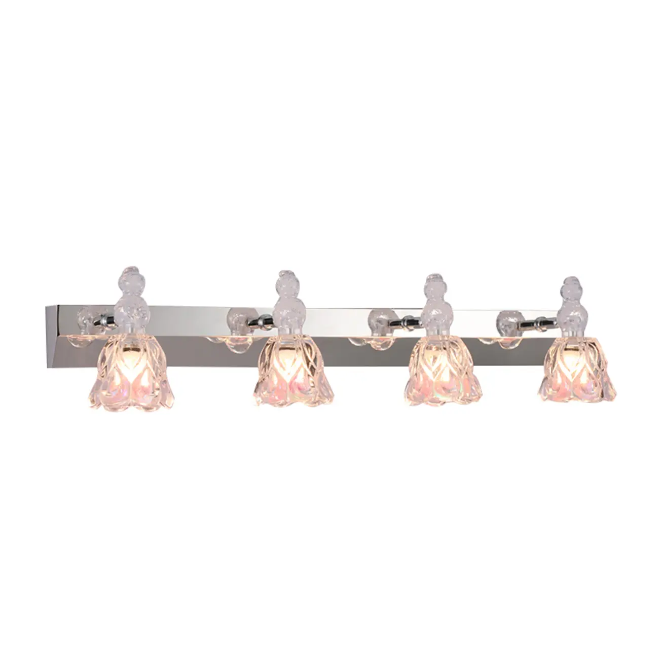 Glam Dome Vanity Light with Stainless Glass Shades Image - 11 | homeyfad