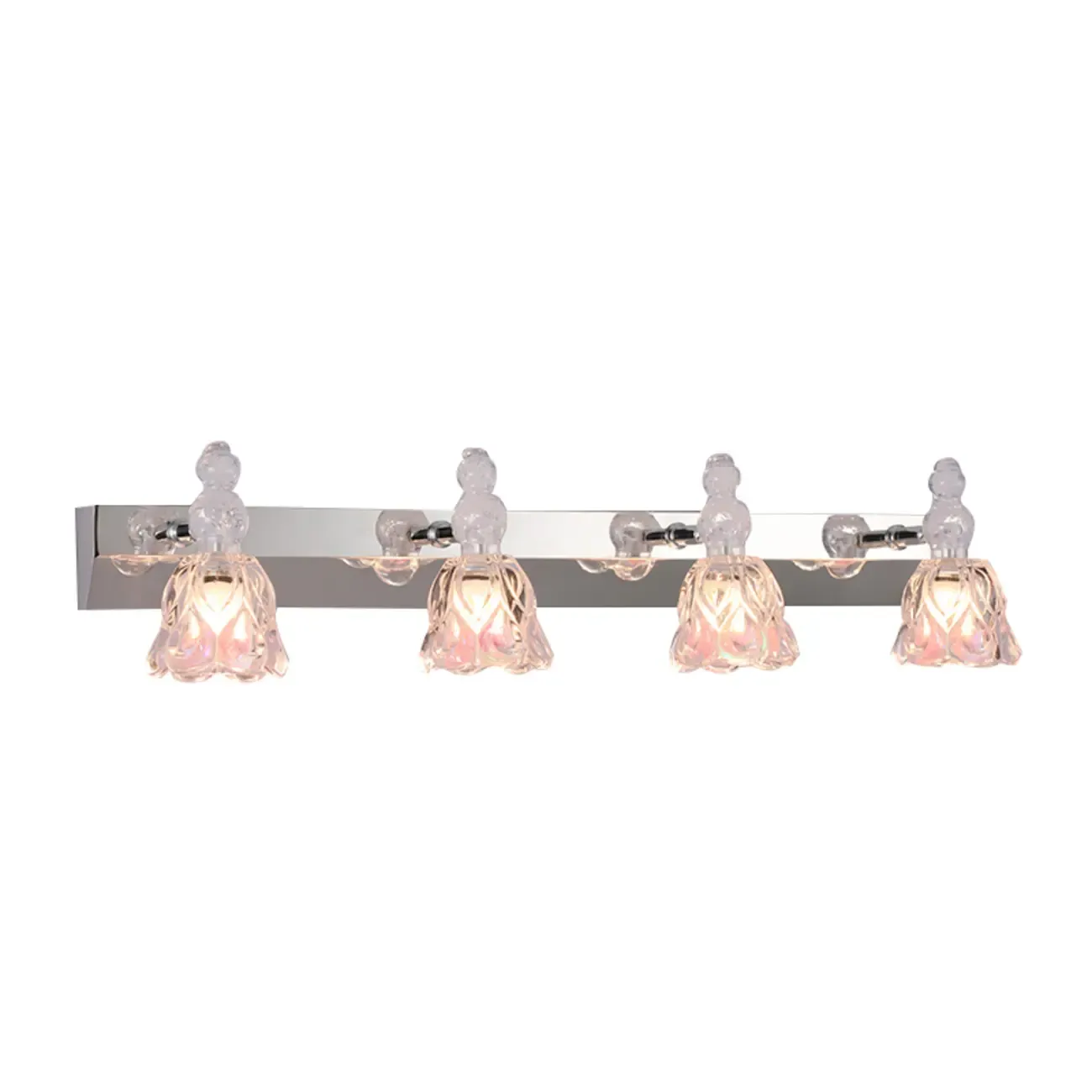 Glam Dome Vanity Light with Stainless Glass Shades Image - 11