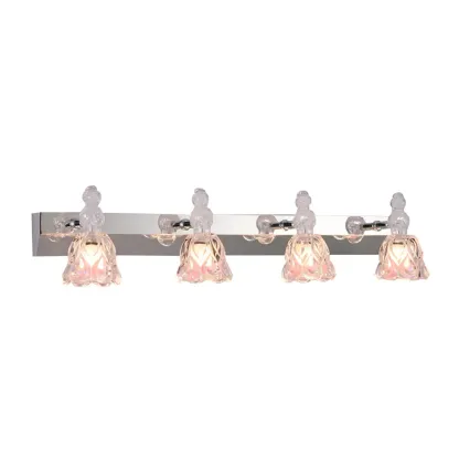 Glam Dome Vanity Light with Stainless Glass Shades Image - 11