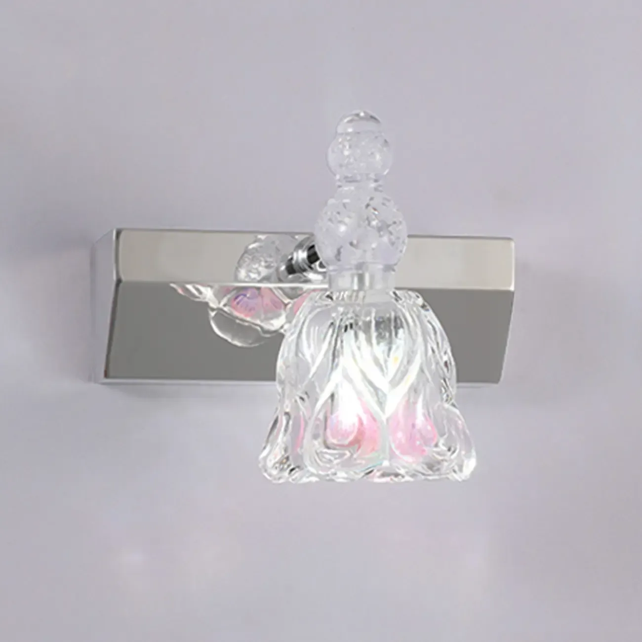 Traditional Horizontal Glass Floral Vanity Light for Bathroom | HomeyFad