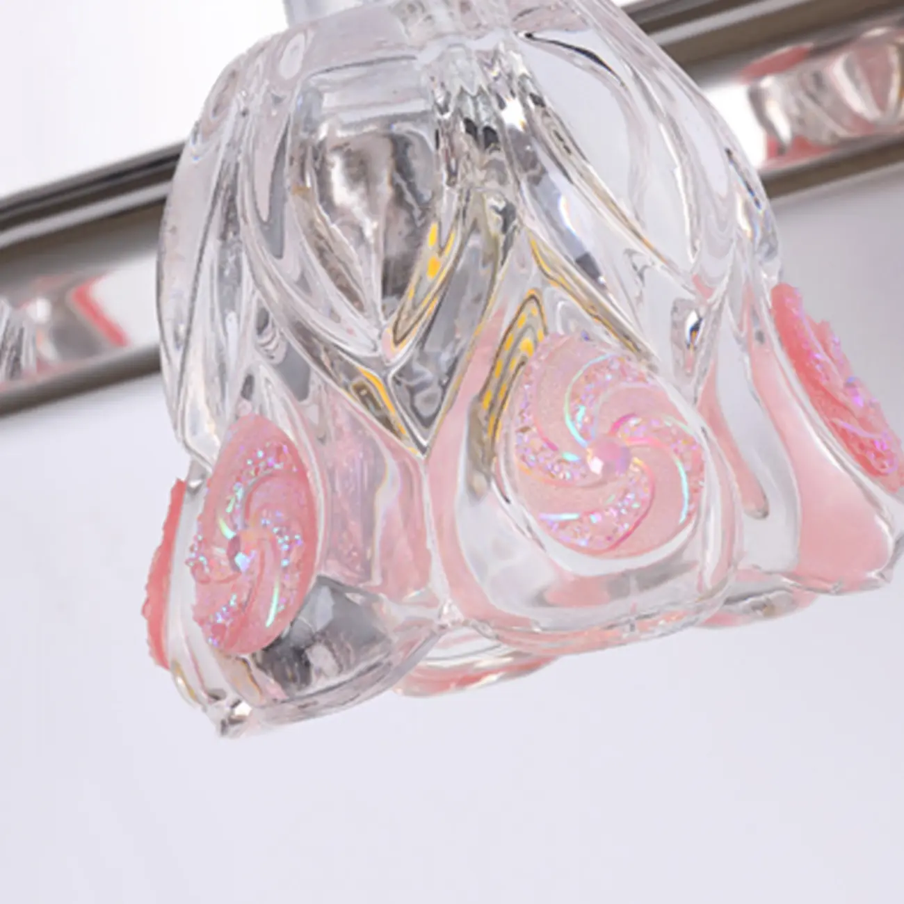 Glam Dome Vanity Light with Stainless Glass Shades Image - 14 | homeyfad