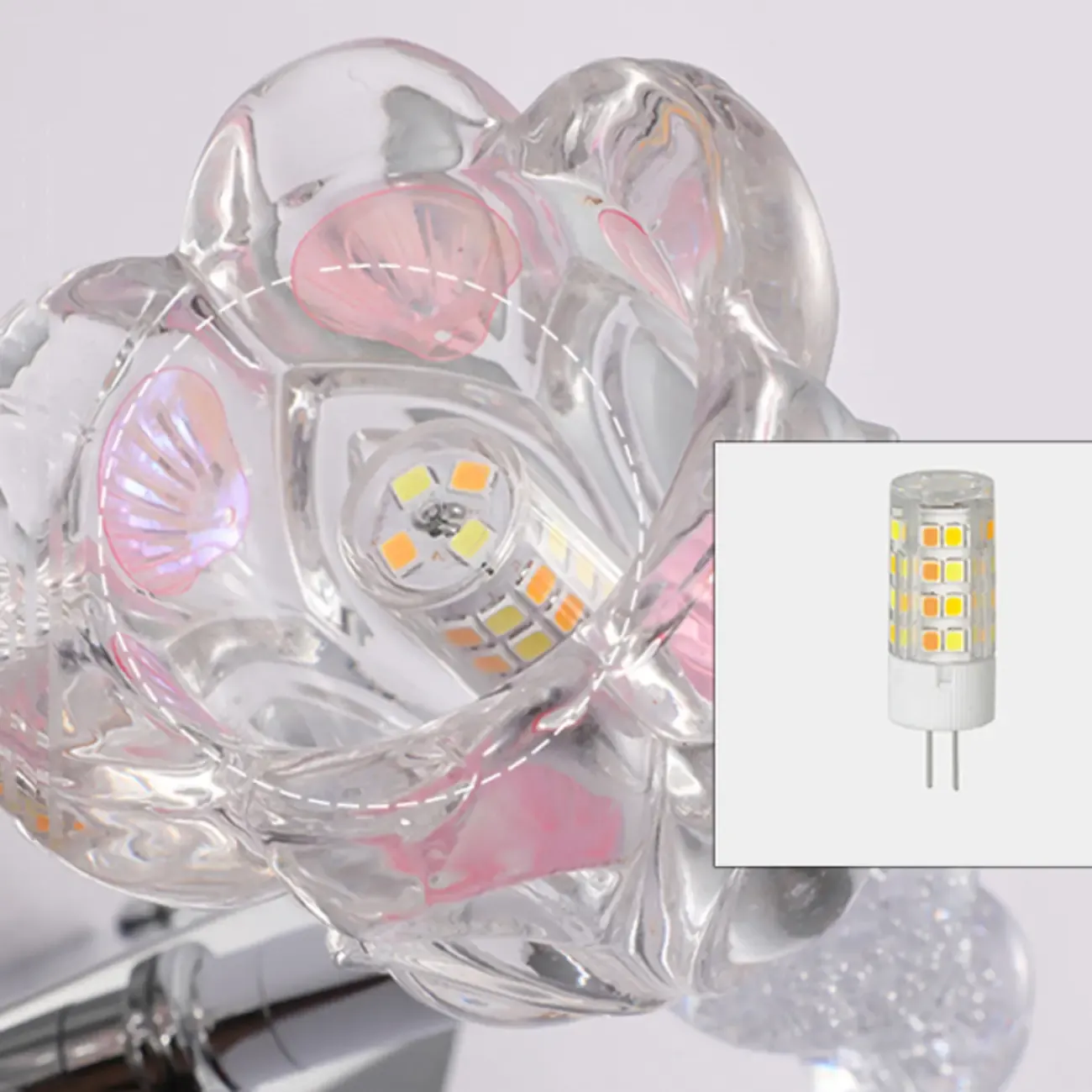 Glam Dome Vanity Light with Stainless Glass Shades Image - 16