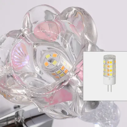 Glam Dome Vanity Light with Stainless Glass Shades Image - 16