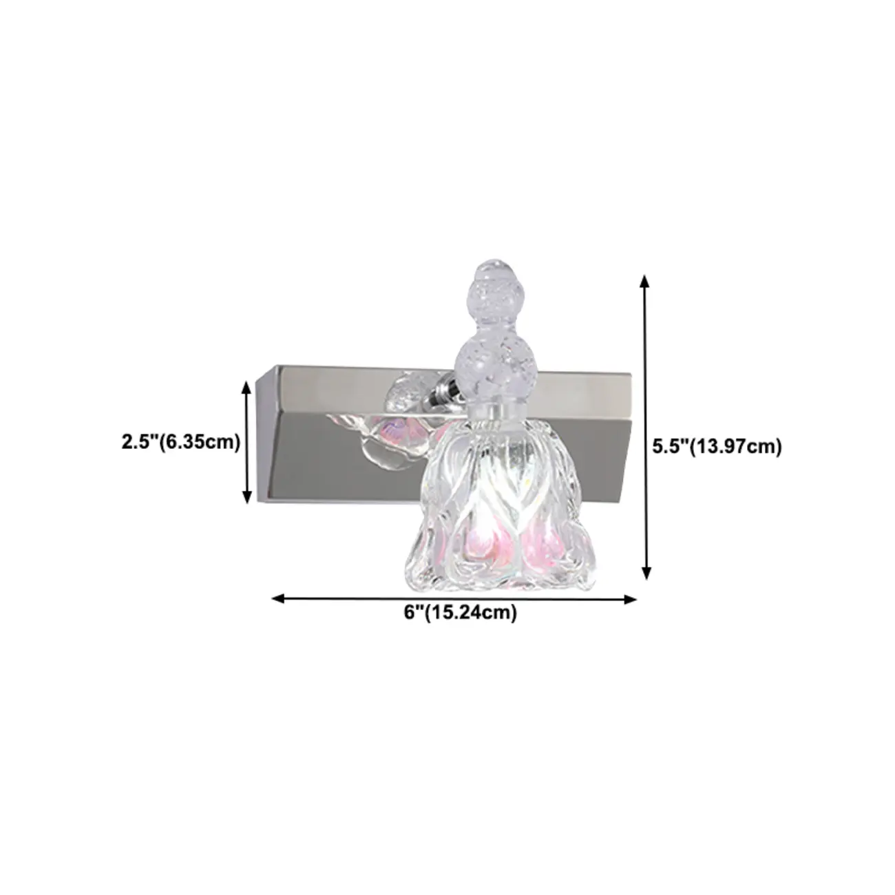 Glam Dome Vanity Light with Stainless Glass Shades Image - 22 | homeyfad