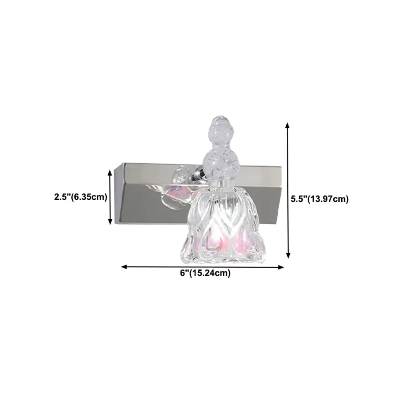 Glam Dome Vanity Light with Stainless Glass Shades Image - 22