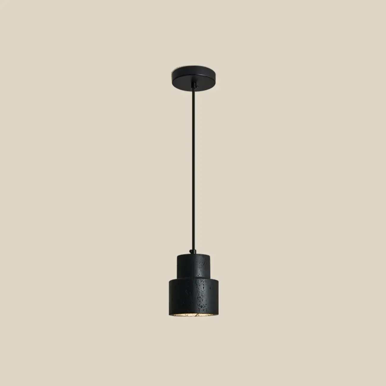 Stylish Cylinder Stone Wood Kitchen Pendant Light Image - 6