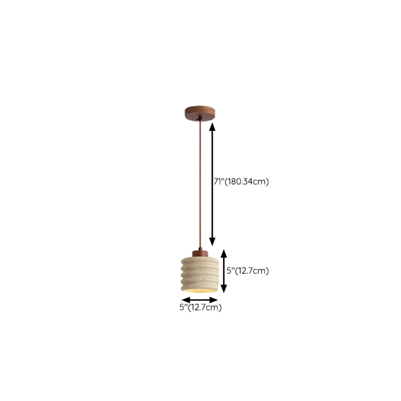 Stylish Cylinder Stone Wood Kitchen Pendant Light #size | homeyfad