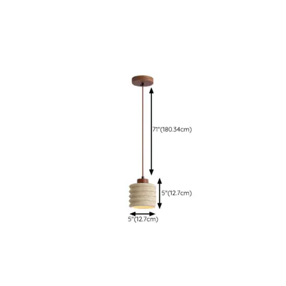 Stylish Cylinder Stone Wood Kitchen Pendant Light #size