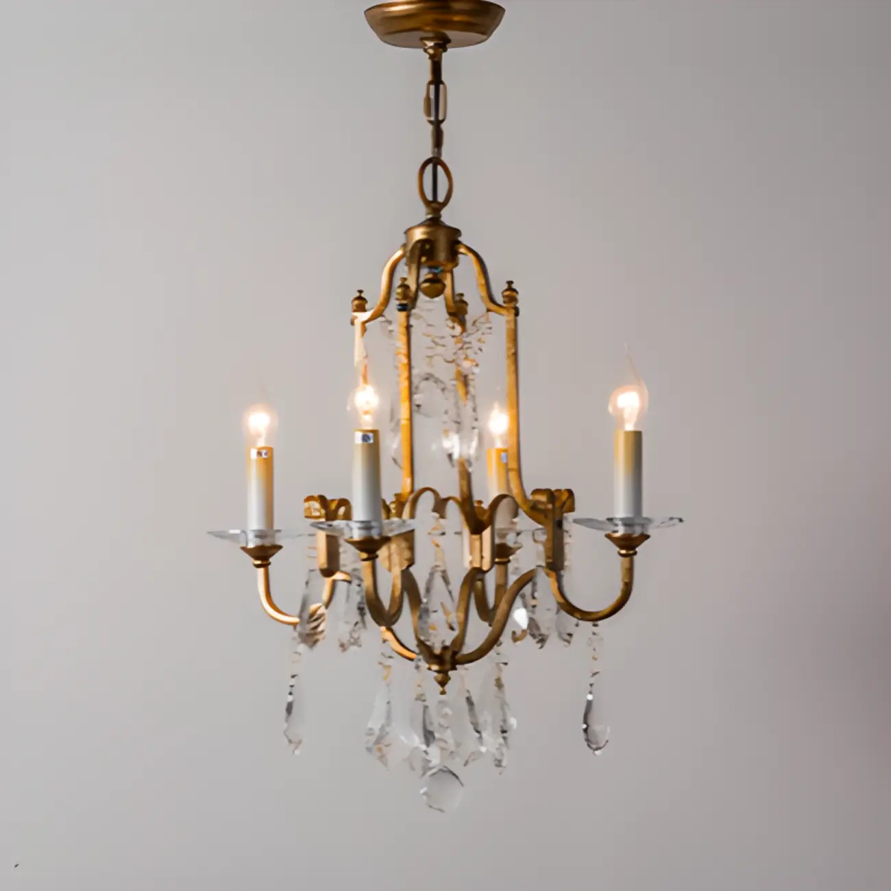 Traditional Gold Vintage Candelabra Chandelier with Crystal Image - 3 | homeyfad