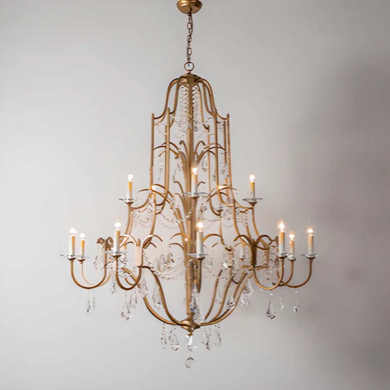 Traditional Gold Vintage Candelabra Chandelier with Crystal Image - 5 | homeyfad