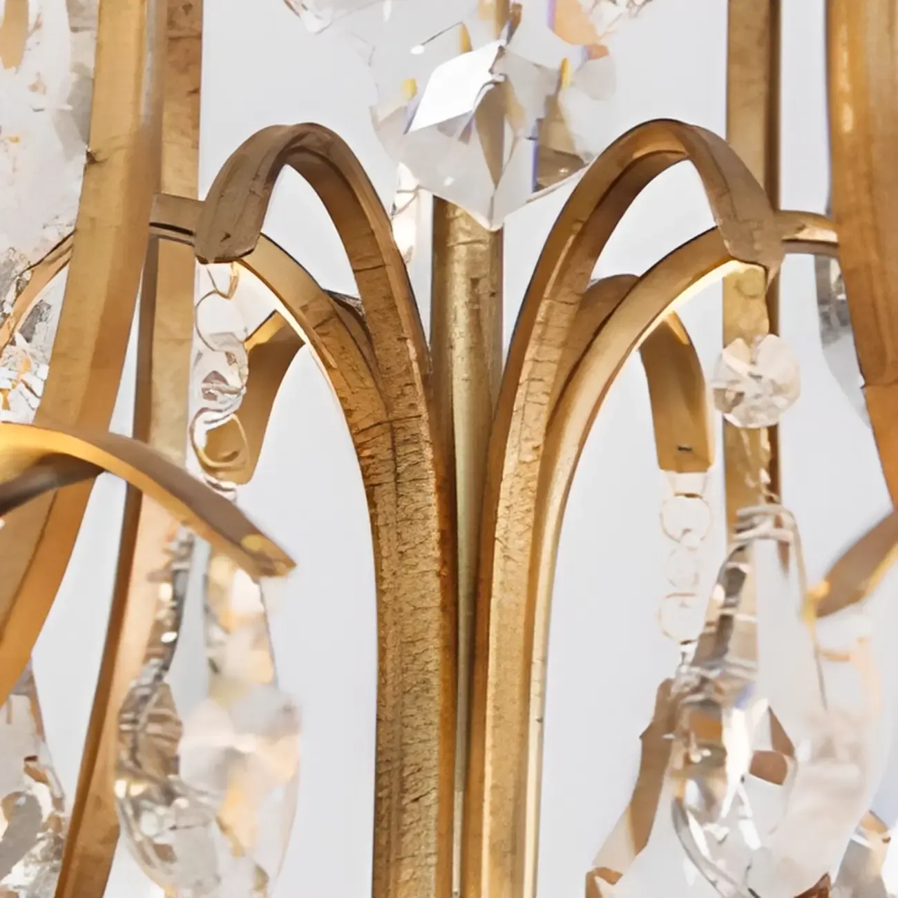 Traditional Gold Vintage Candelabra Chandelier with Crystal Image - 7