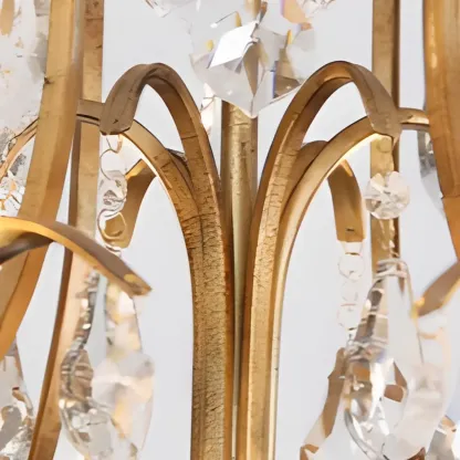 Traditional Gold Vintage Candelabra Chandelier with Crystal Image - 7