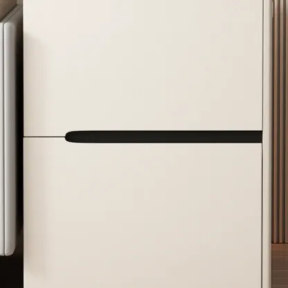 Mobile Rectangular Plastic Top End Table with Storage Drawers Image - 8