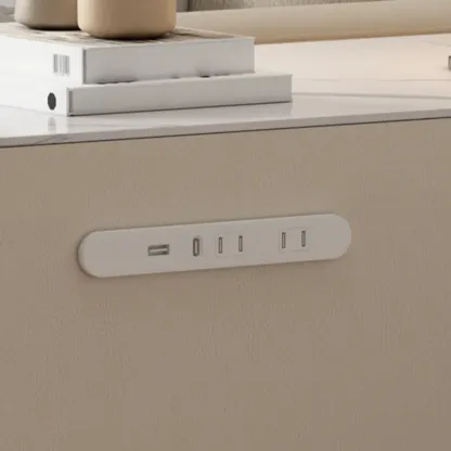 Mobile Rectangular Plastic Top End Table with Storage Drawers Image - 9