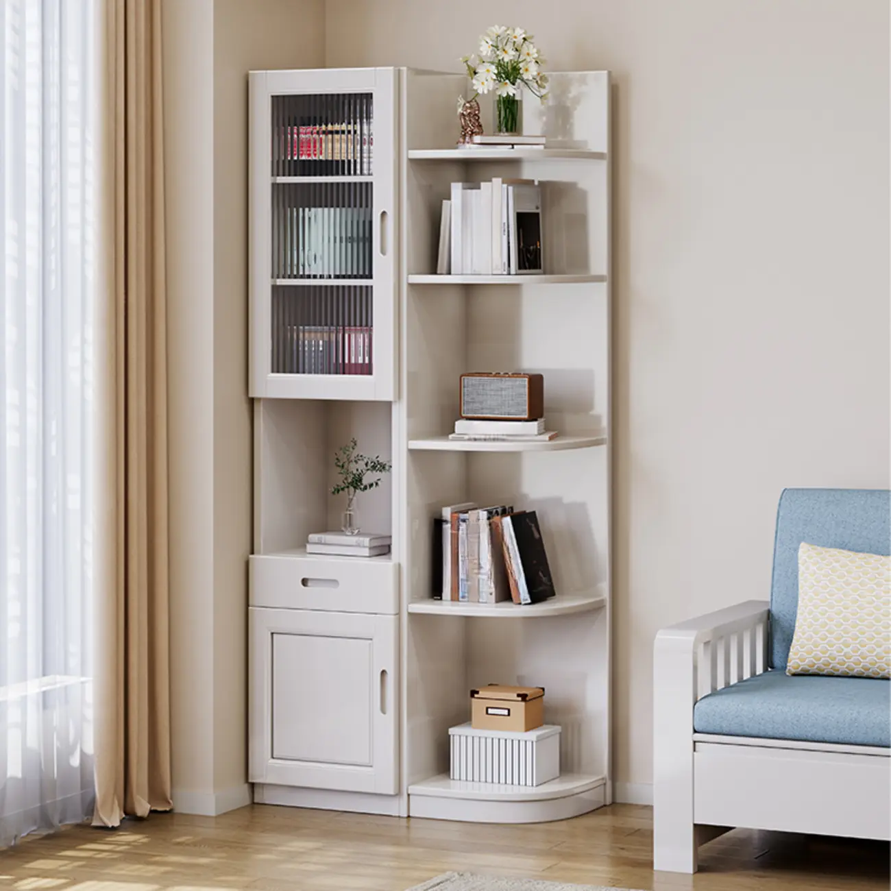 Modern Brown Wooden Utility Cabinet for Living Room Image - 3 | homeyfad