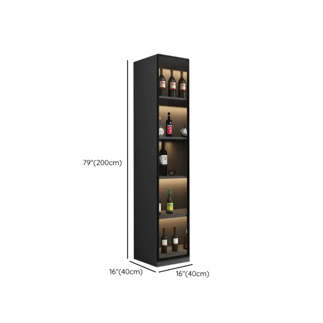Contemporary Black Wood Glass Tall Display Storage Cabinet Image - 17 | homeyfad