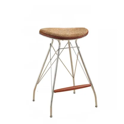 Adjustable Metal Frame Knitting Cushion Backless Bar Stool Image - 10
