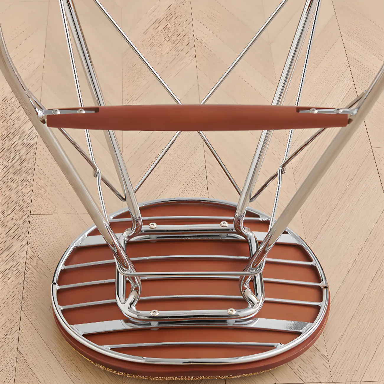 Adjustable Metal Frame Knitting Cushion Backless Bar Stool Image - 8 | homeyfad