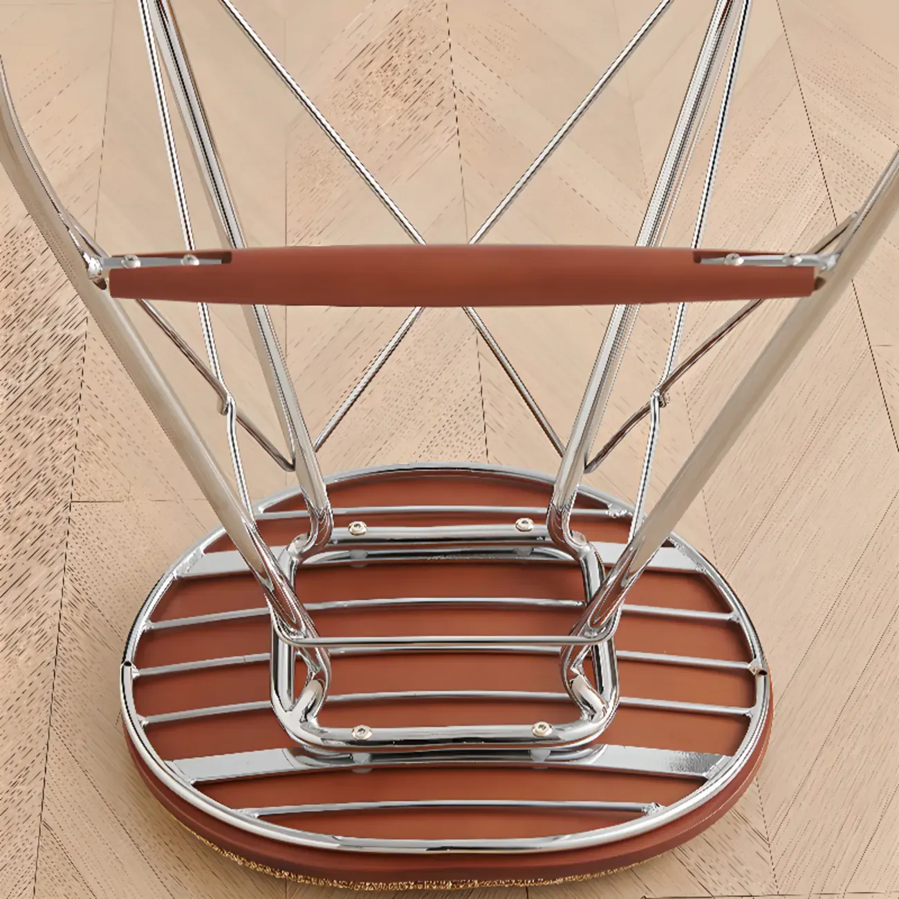 Adjustable Metal Frame Knitting Cushion Backless Bar Stool Image - 8