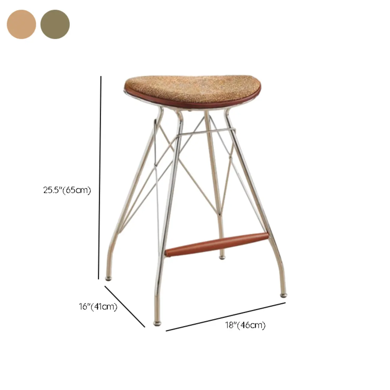 Adjustable Metal Frame Knitting Cushion Backless Bar Stool #size | homeyfad