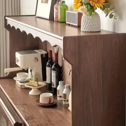 Lighting Wooden 3-Drawer Pegboard Back Brown Sideboard Image - 5