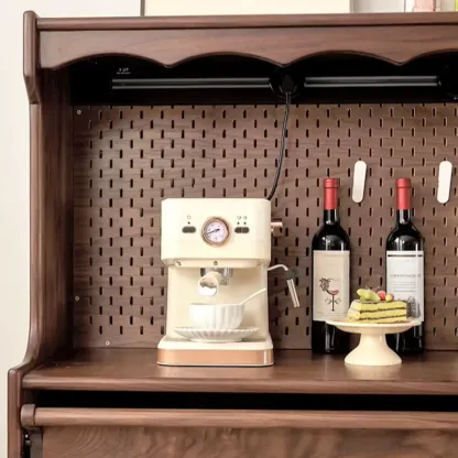 Lighting Wooden 3-Drawer Pegboard Back Brown Sideboard Image - 4