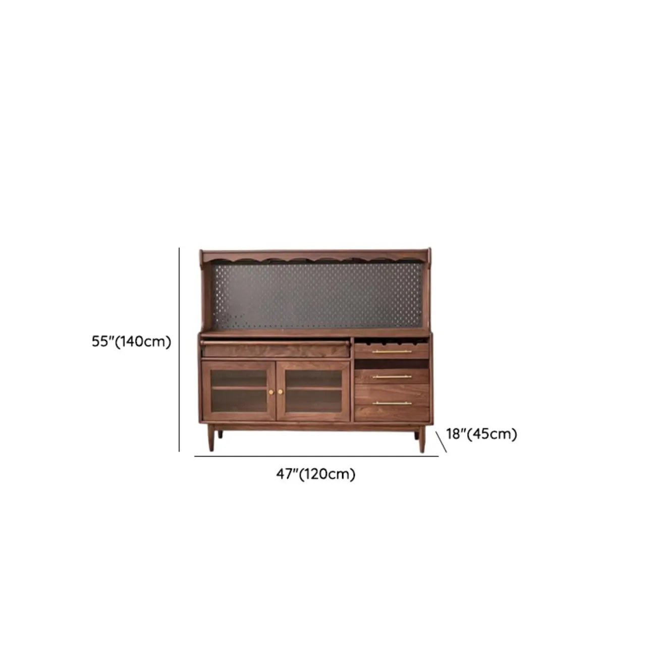 Lighting Wooden 3-Drawer Pegboard Back Brown Sideboard #size | homeyfad