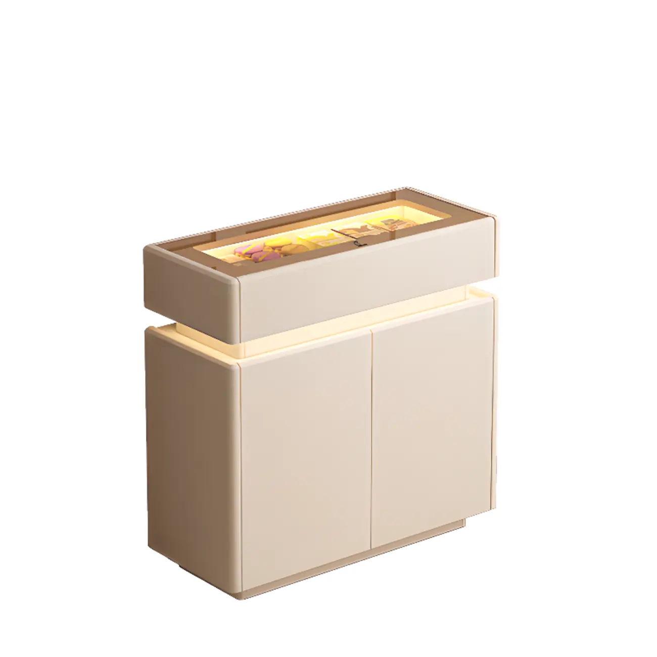 LED Light Wooden Glass Black Sideboard with Drawers Shelves Image - 8 | homeyfad