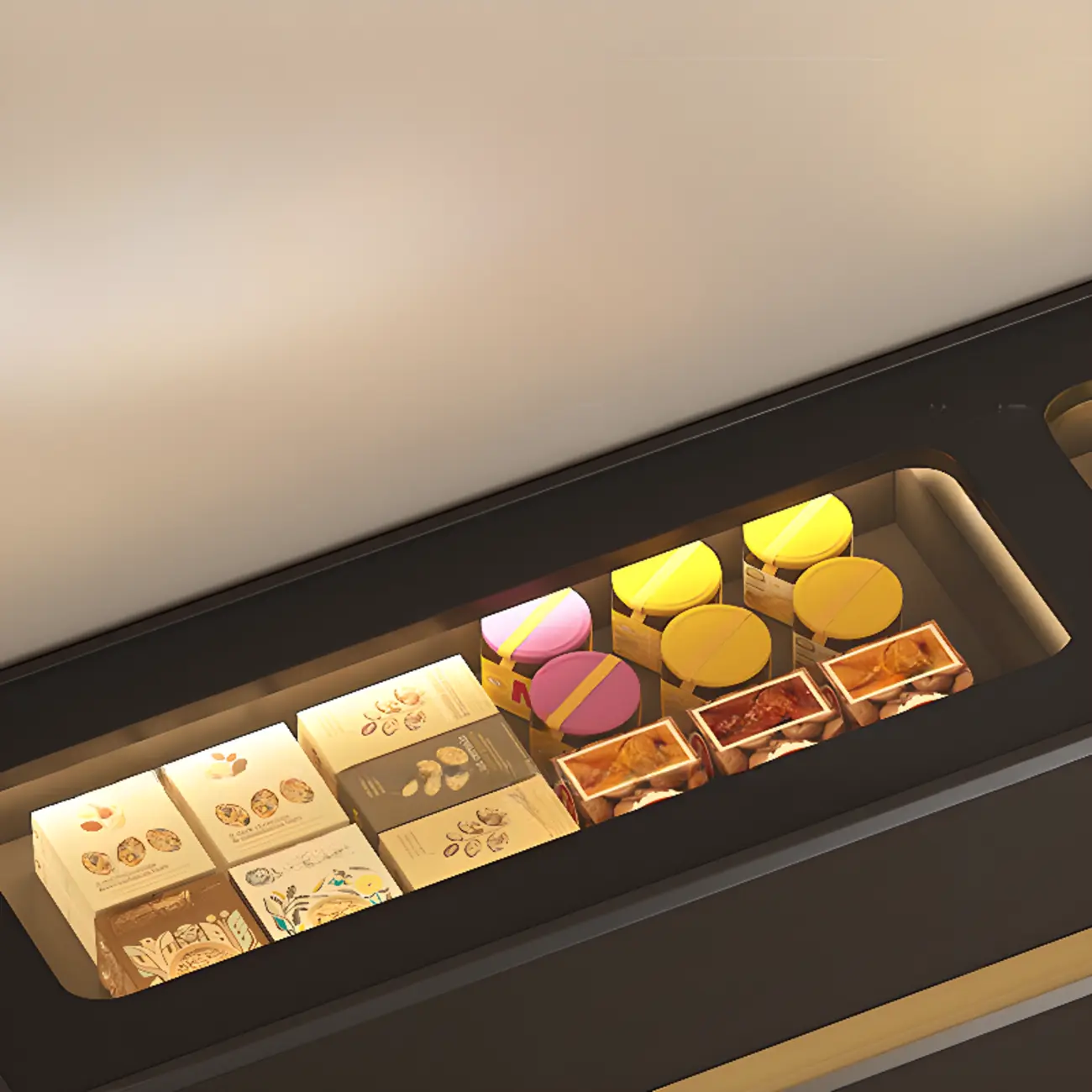 LED Light Wooden Glass Black Sideboard with Drawers Shelves Image - 12 | homeyfad