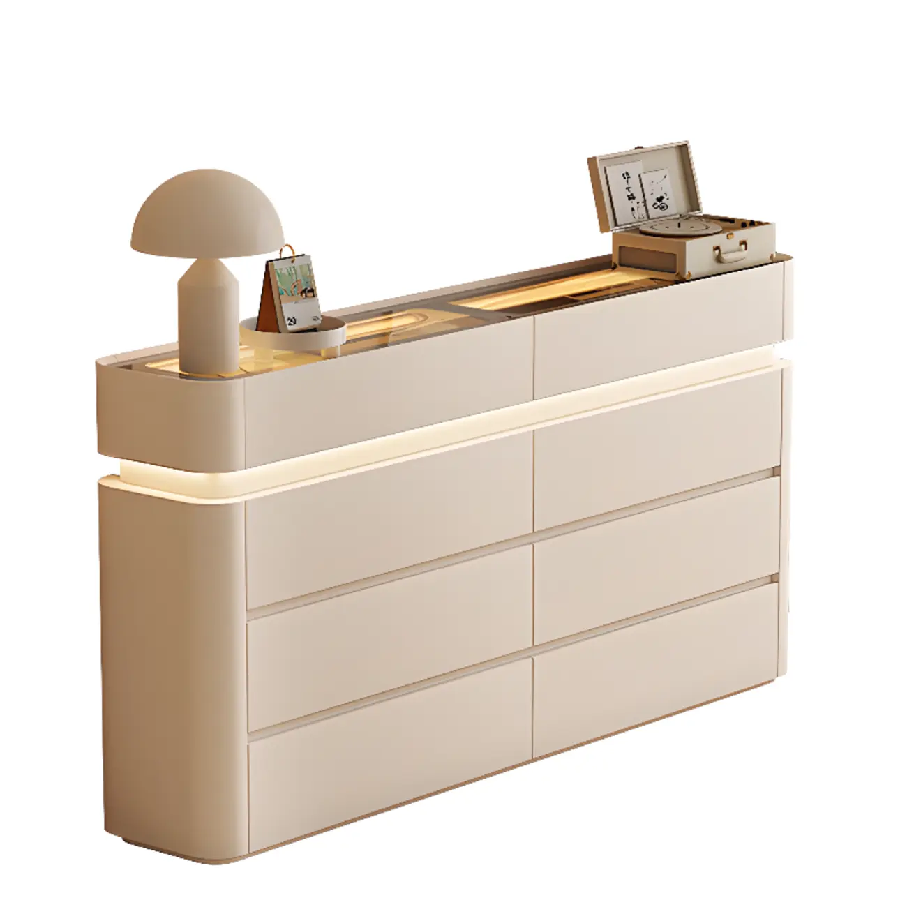 LED Light Wooden Glass Black Sideboard with Drawers Shelves Image - 21 | homeyfad