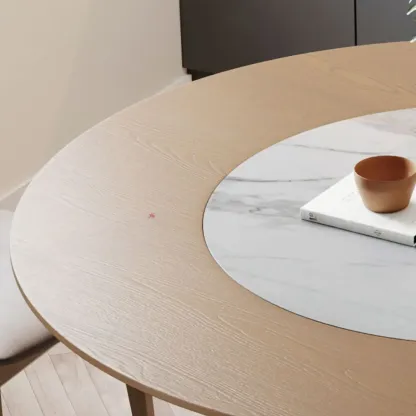 Modern Wood Round Dining Table Image - 6