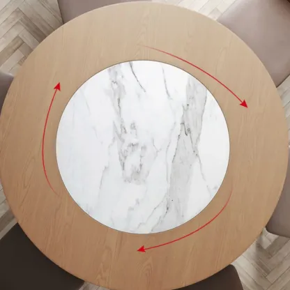 Modern Wood Round Dining Table Image - 7