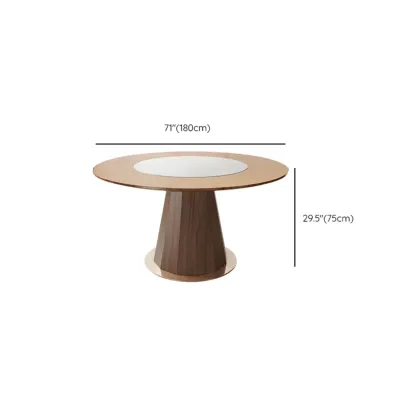 Modern Wood Round Dining Table Image - 14