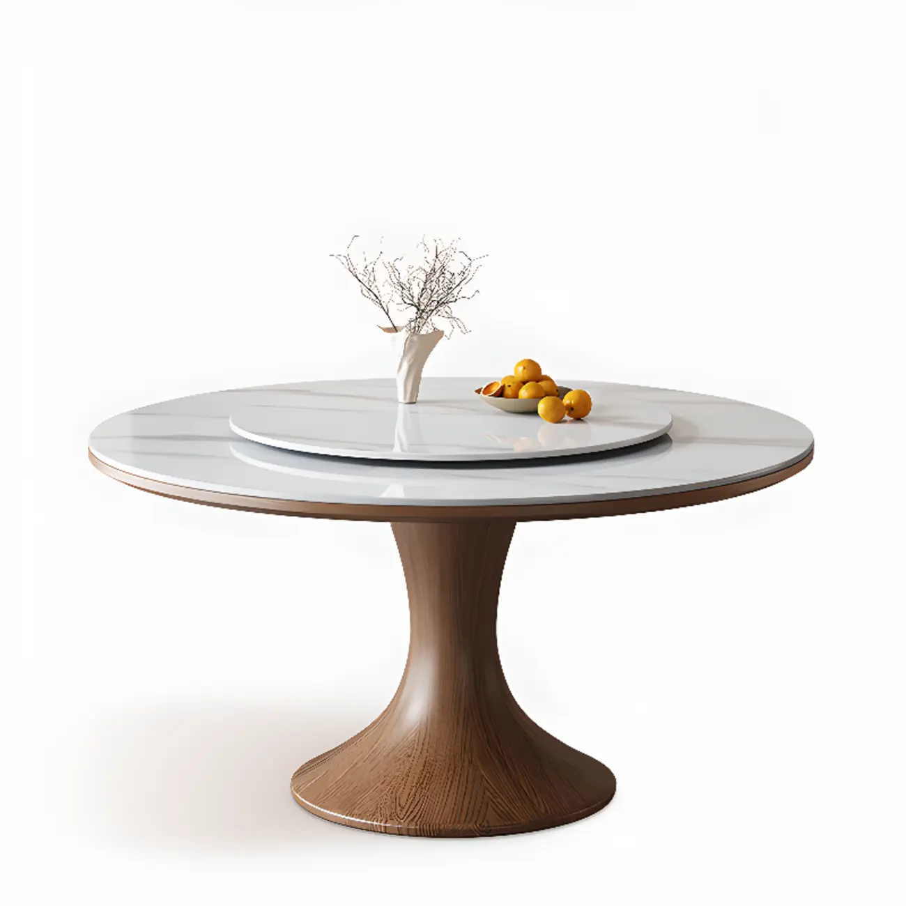 Modern White Wood Round Dining Table Image - 4 | homeyfad