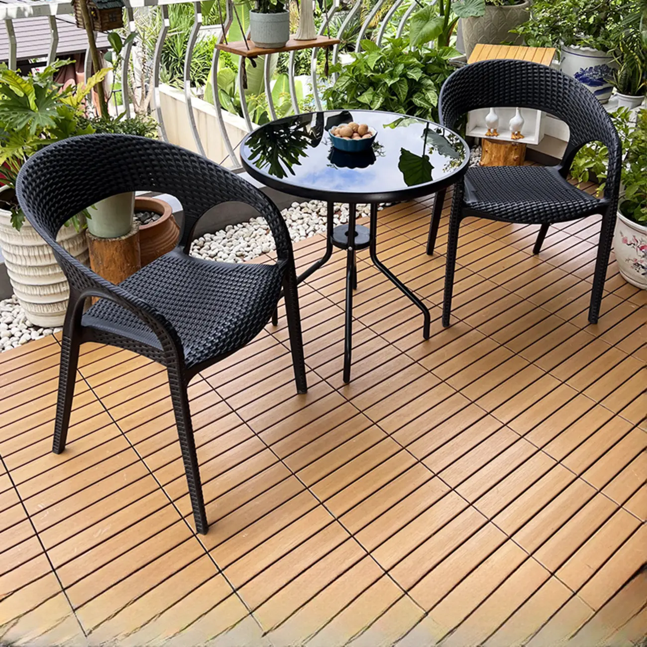 3 Piece Set UV-proof Metal Outdoor Dining Set Image - 7 | homeyfad