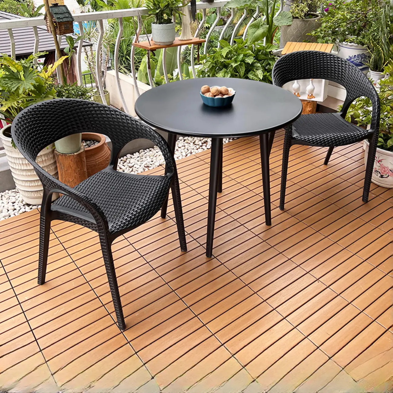 3 Piece Set UV-proof Metal Outdoor Dining Set Image - 14 | homeyfad