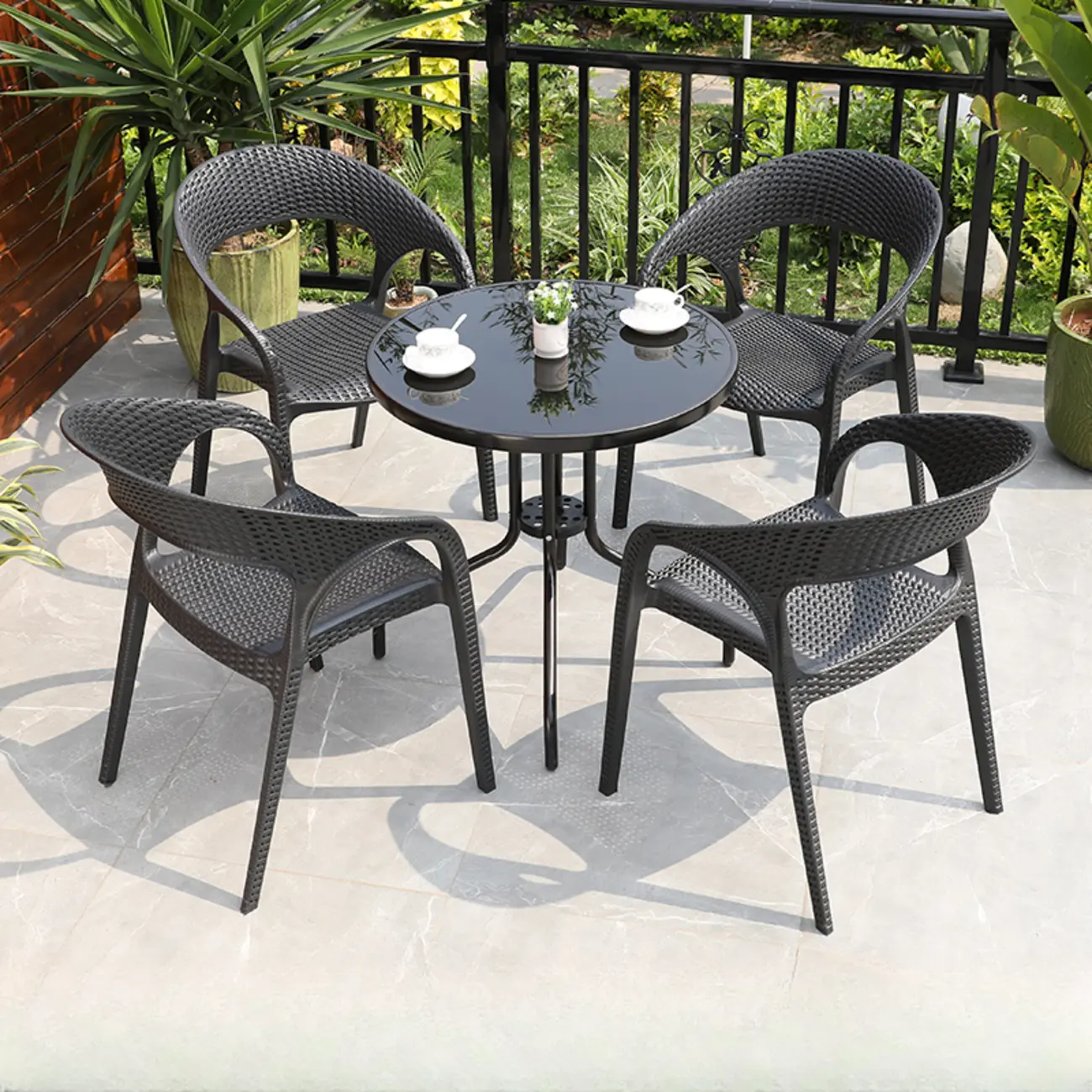 3 Piece Set UV-proof Metal Outdoor Dining Set Image - 19 | homeyfad