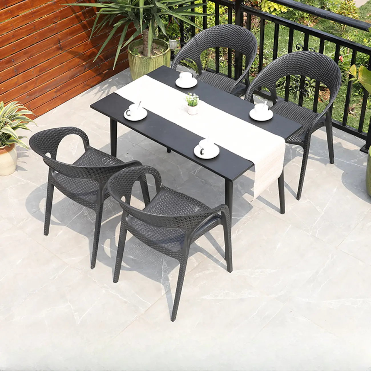 3 Piece Set UV-proof Metal Outdoor Dining Set Image - 25 | homeyfad