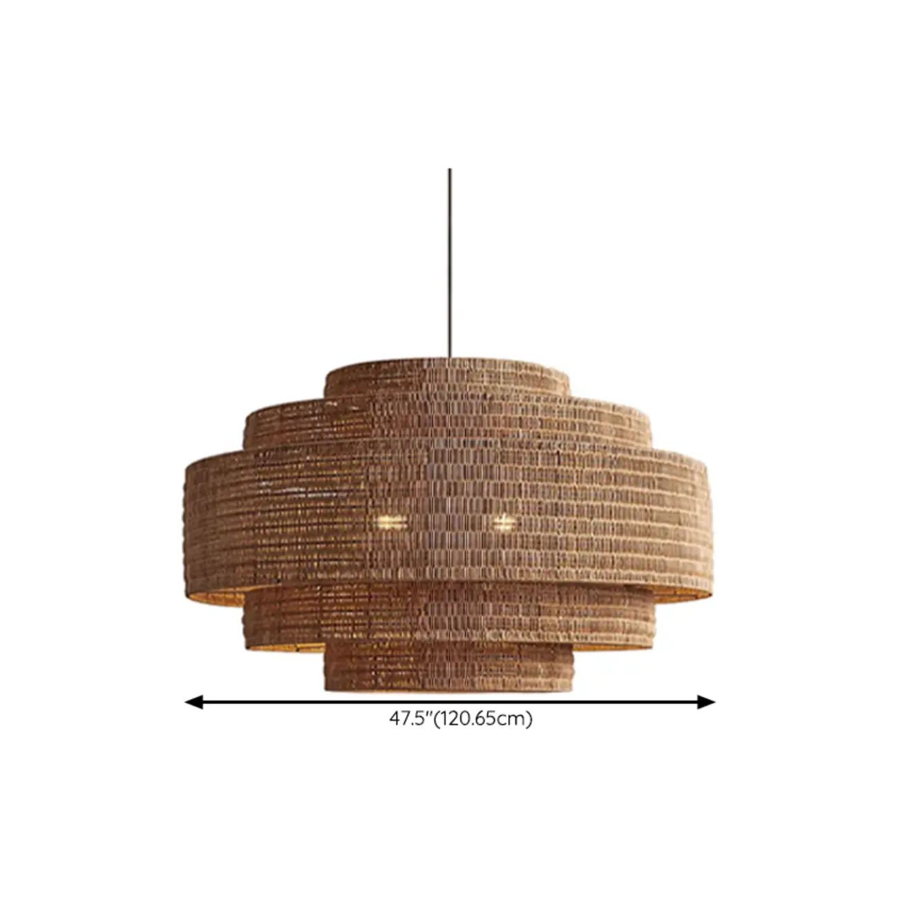 Oriental Brown Tiered Rattan Pendant Light for Dining Area Image - 17 | homeyfad