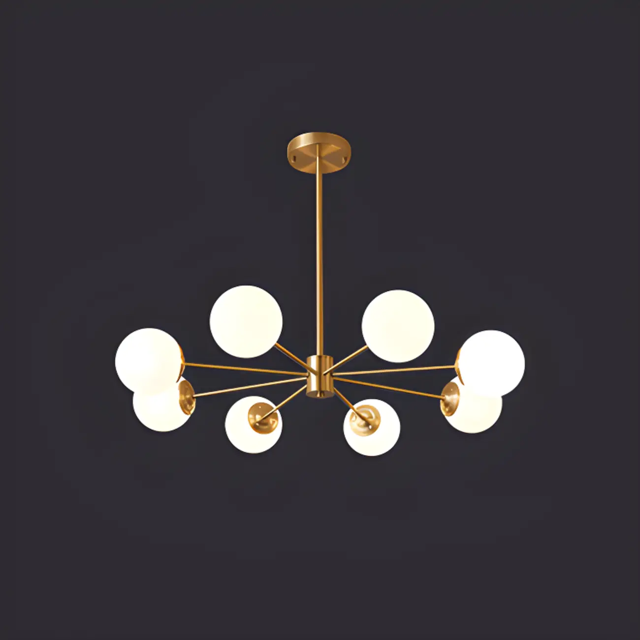 Modern Sputnik Chandelier Gold Metal Living Room Light Image - 8 | homeyfad