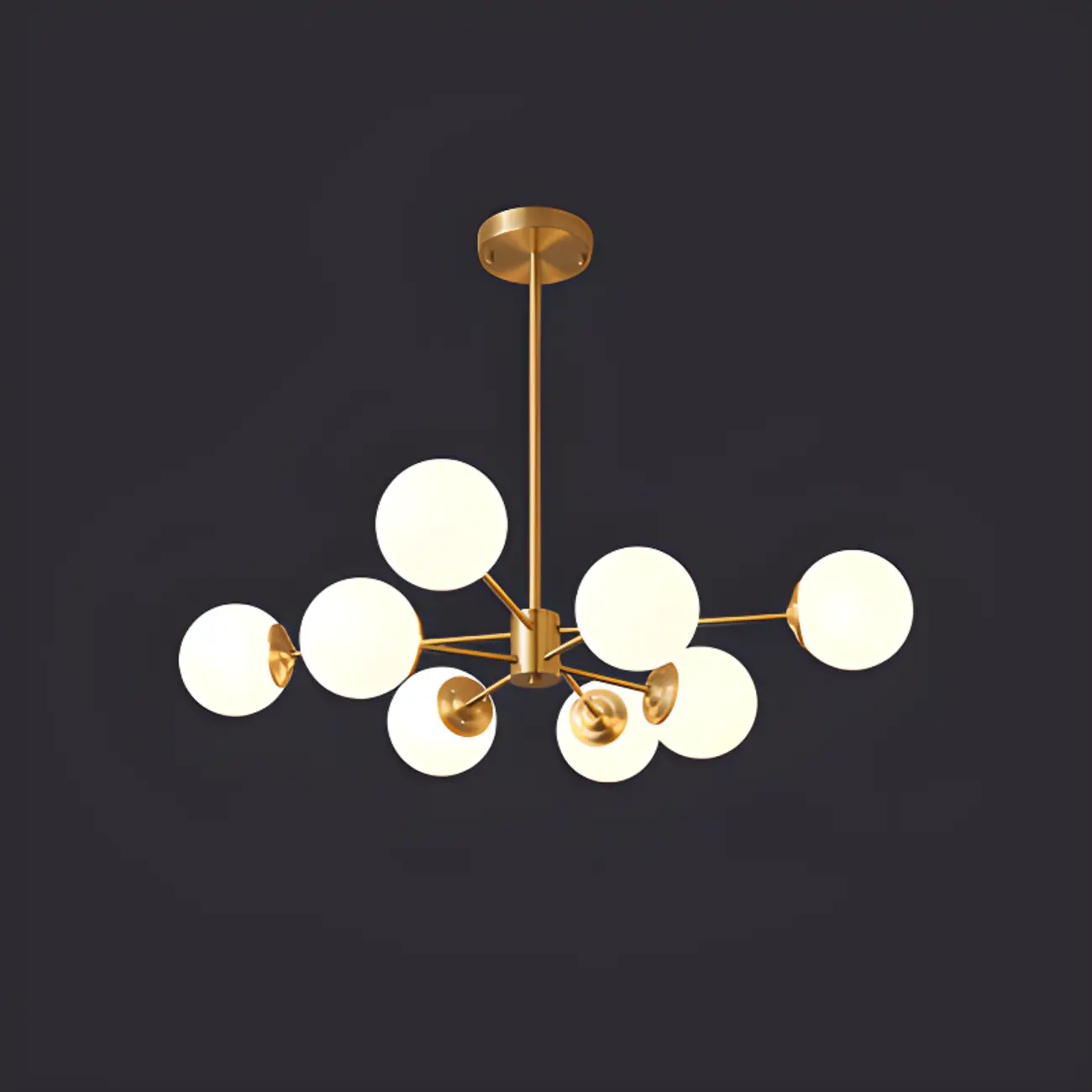 Modern Sputnik Chandelier Gold Metal Living Room Light Image - 9 | homeyfad