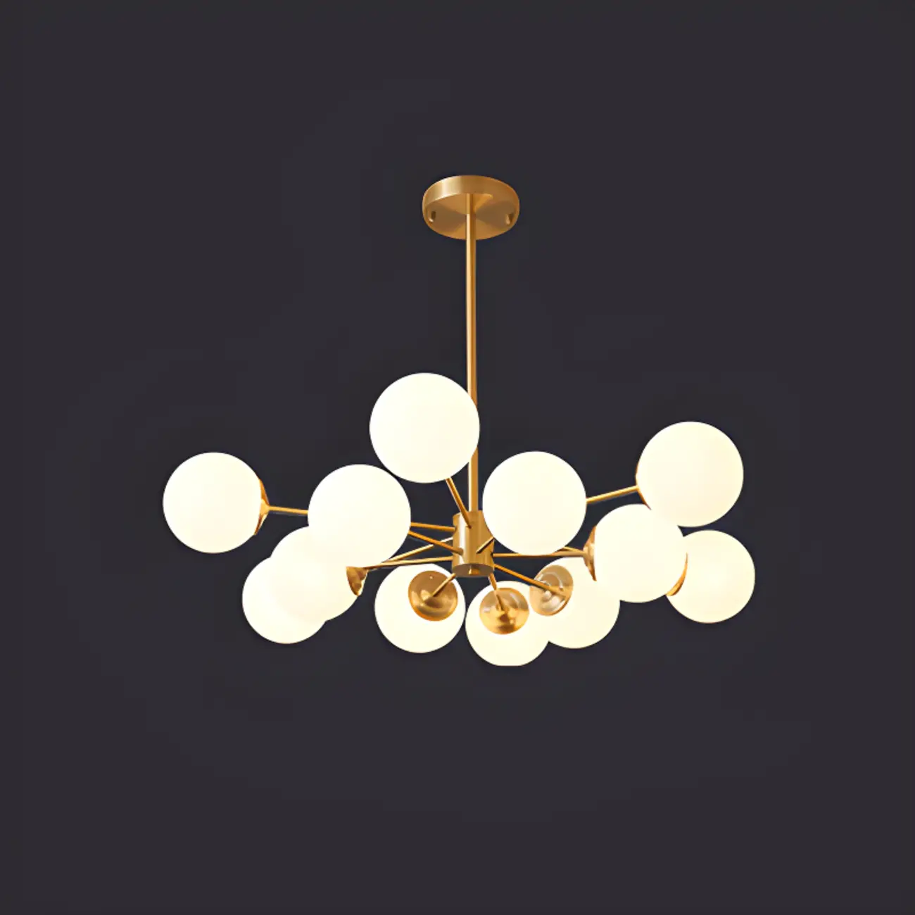Modern Sputnik Chandelier Gold Metal Living Room Light Image - 10 | homeyfad