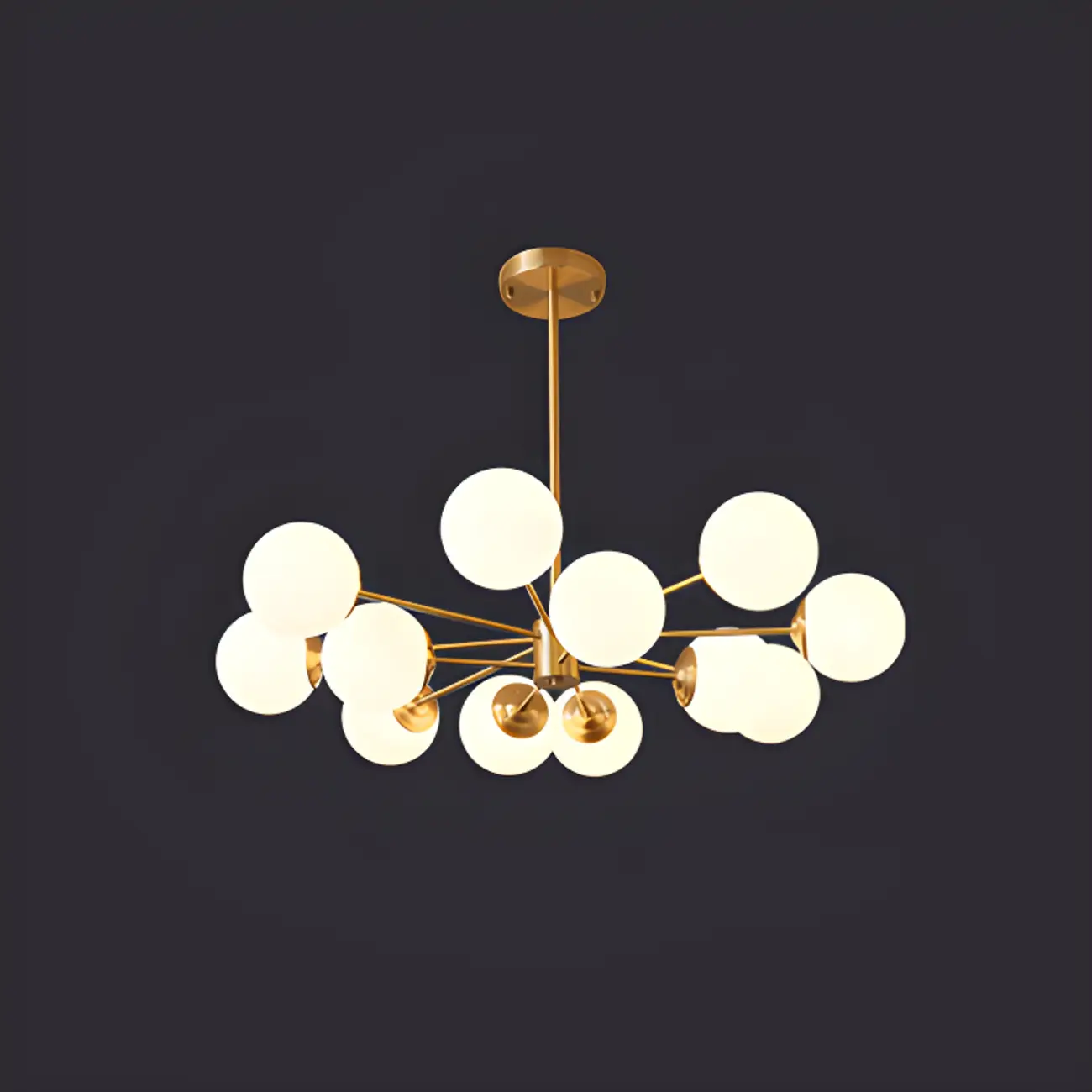 Modern Sputnik Chandelier Gold Metal Living Room Light Image - 11 | homeyfad