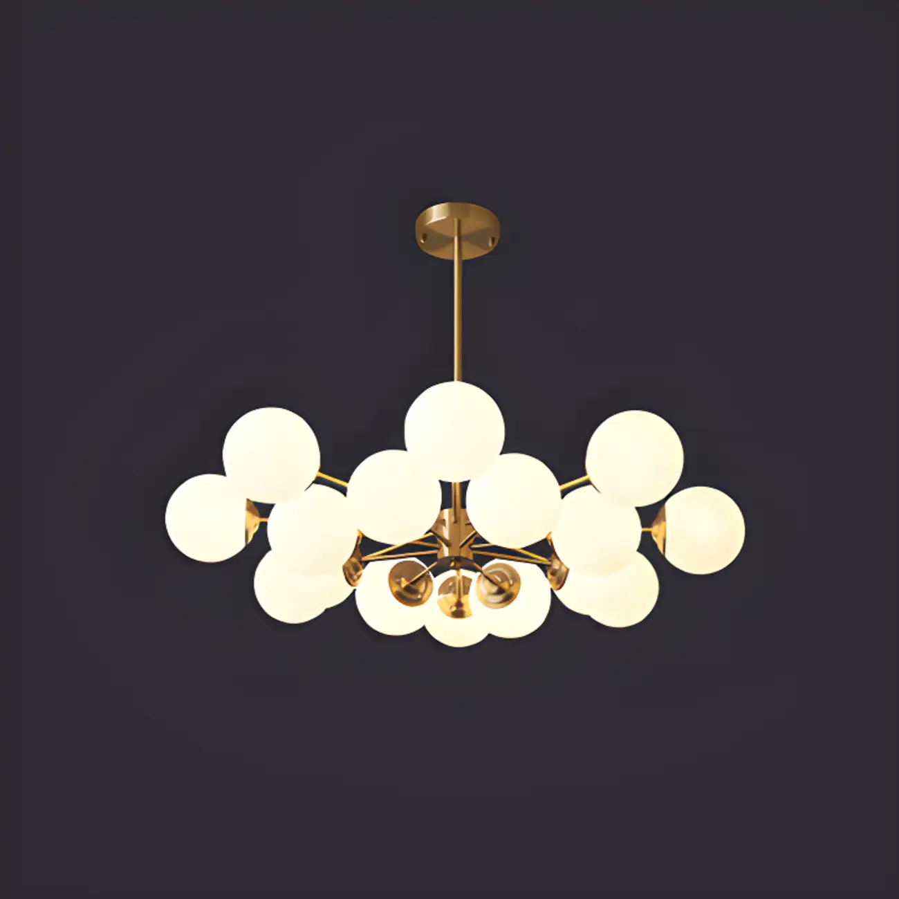 Modern Sputnik Chandelier Gold Metal Living Room Light Image - 12 | homeyfad