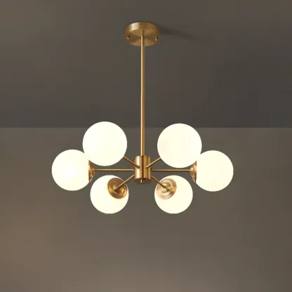 Modern Sputnik Chandelier Gold Metal Living Room Light Image - 13
