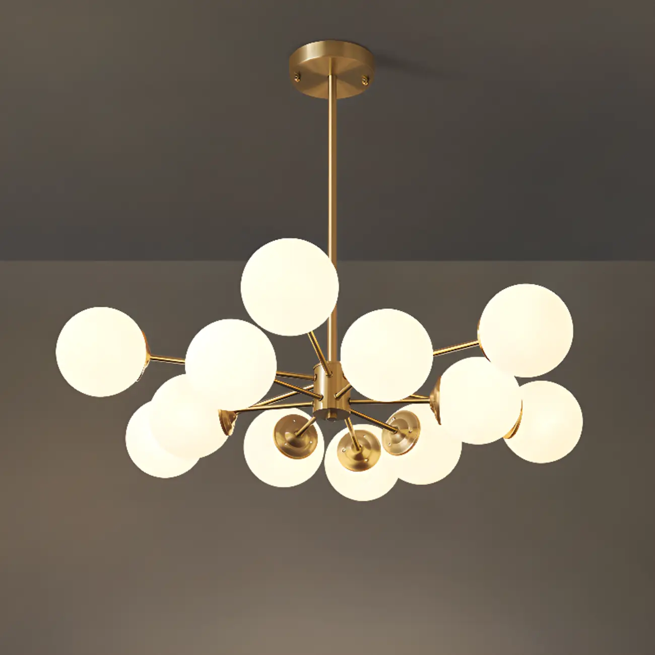Modern Sputnik Chandelier Gold Metal Living Room Light Image - 15 | homeyfad