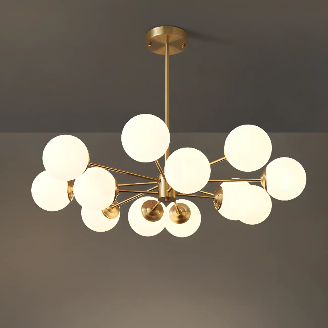 Modern Sputnik Chandelier Gold Metal Living Room Light Image - 16 | homeyfad