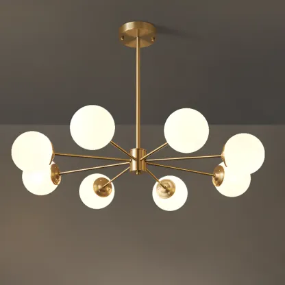 Modern Sputnik Chandelier Gold Metal Living Room Light Image - 18