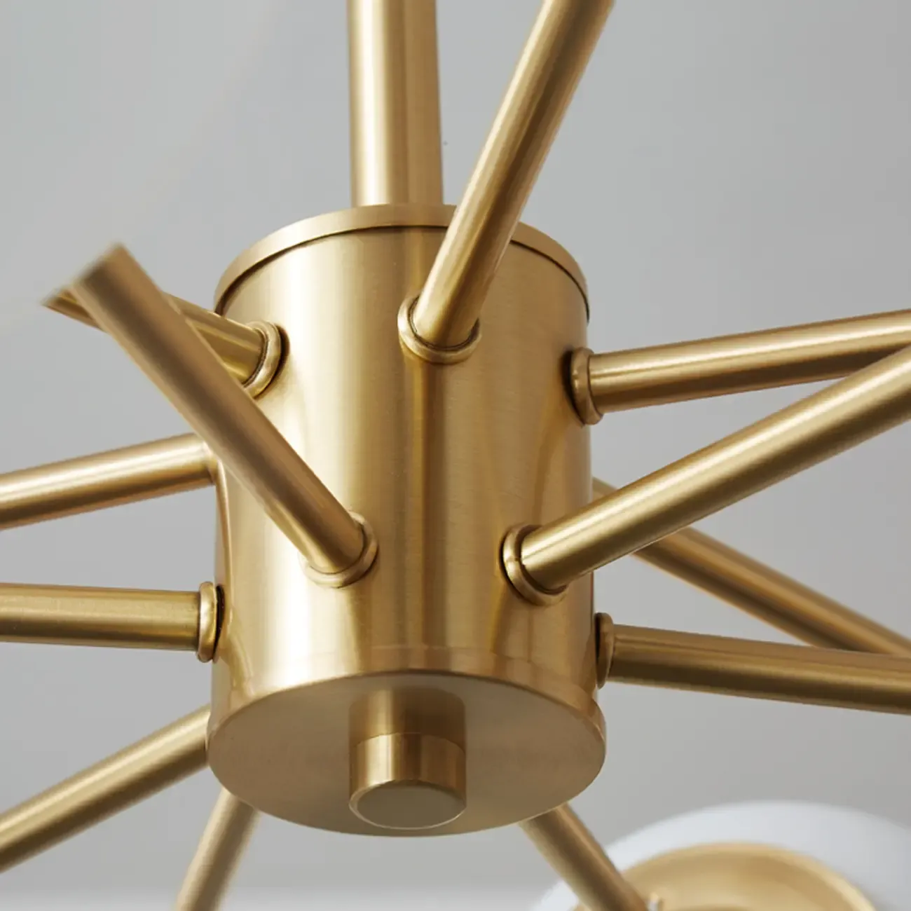 Modern Sputnik Chandelier Gold Metal Living Room Light Image - 7